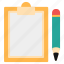 clipboard, pencil, education, document, register, notes, school 