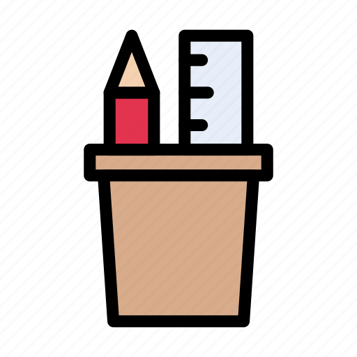 Pencil, stationary, school, education, ruler icon - Download on Iconfinder