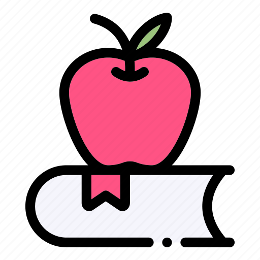 Book, school, study, stack, knowledge, text book, apple fruit icon - Download on Iconfinder