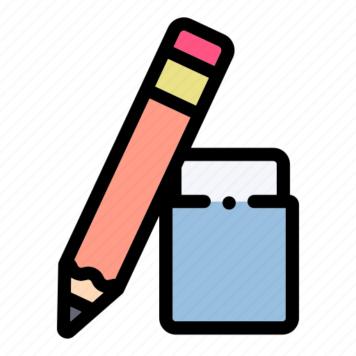 Pencil, school, stationery, school material, education, study, eraser icon - Download on Iconfinder