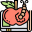 apple, bookworm, education, knowledge, learning 