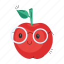cute apple, smart apple, healthy education, fruit, healthy food