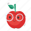 cute apple, smart apple, healthy education, fruit, healthy food 