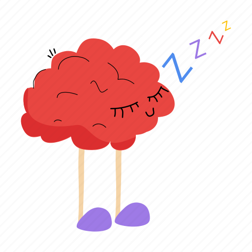 Tired brain, sleepy brain, neuro, mind, napping sticker - Download on Iconfinder