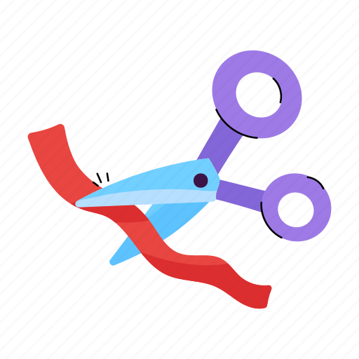 Scissors, cut ribbon, inauguration, opening ceremony, inaugural ceremony sticker - Download on Iconfinder