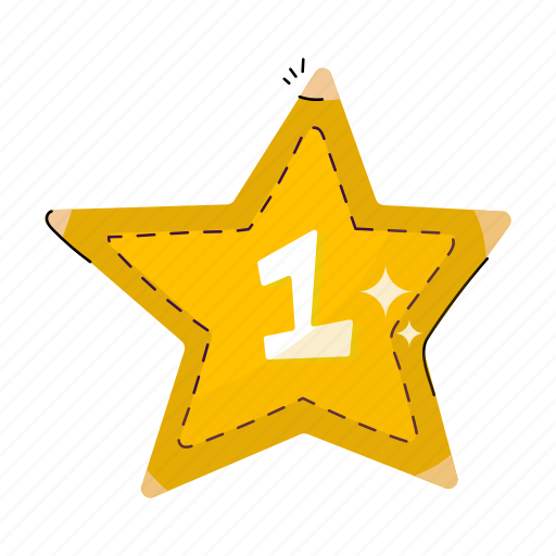 Star, 1st star, first position, first place, star prize sticker - Download on Iconfinder