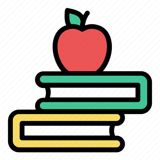 Book apple, back to school, books, knowledge, education icon - Download on Iconfinder