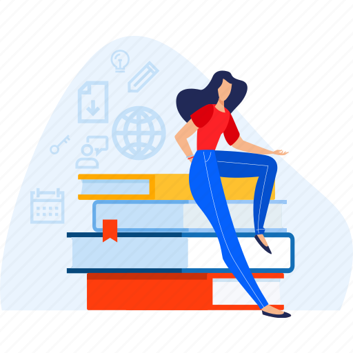 Education, school, learning, study, knowledge, university, books illustration - Download on Iconfinder