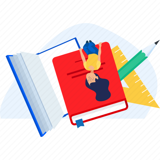 Education, school, learning, knowledge, college, book, people illustration - Download on Iconfinder