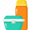 lunch, lunchbox, food box, drinking bottle, meal