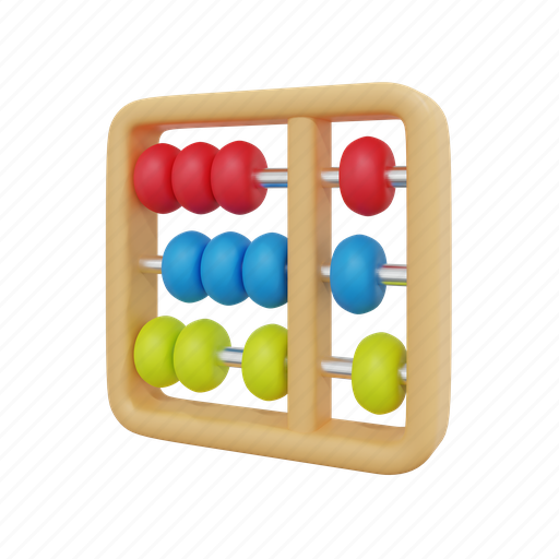 Abacus, counting tool, arithmetic, mathematics, calculations, educational, learning 3D illustration - Download on Iconfinder