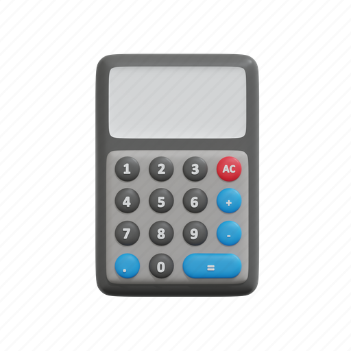 Calculator, calculation, maths, finance, accounting, business, currency 3D illustration - Download on Iconfinder