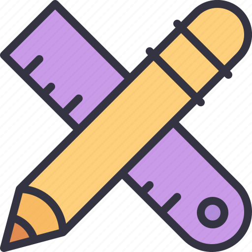 Pencil, ruler, school, tools, draw icon - Download on Iconfinder