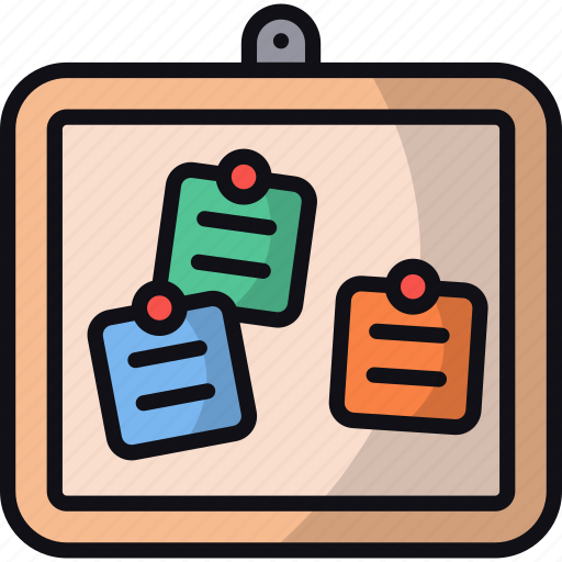 Bulletin board, noticeboard, pinboard, notes, education icon - Download on Iconfinder