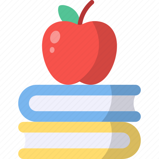 Books, apple, education, school, fruit, knowledge icon - Download on Iconfinder