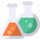 flasks, chemical, laboratory, science, chemistry, experiment