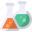 flasks, chemical, laboratory, science, chemistry, experiment 