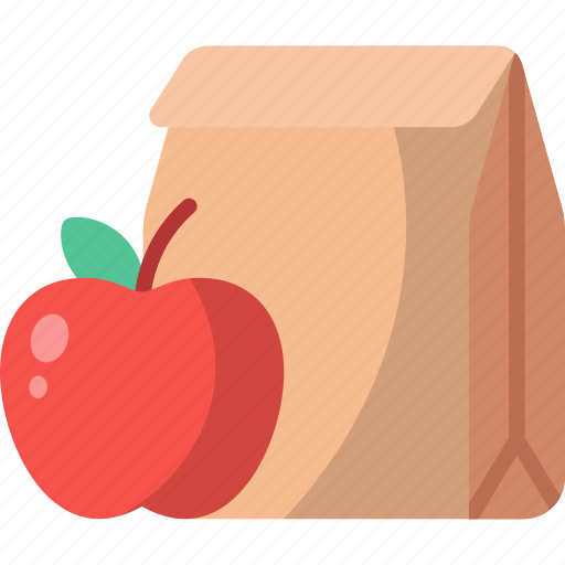 Lunch, apple, food, meal, paper bag, fruit icon - Download on Iconfinder