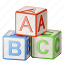 alphabet, cube, letter, box, toy, abc 