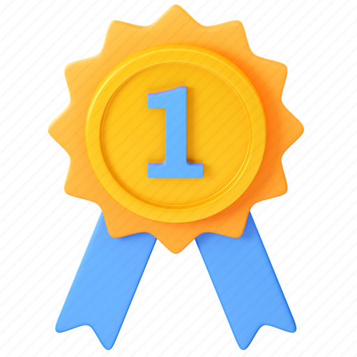 Achievement, badge, medal, winner, success 3D illustration - Download on Iconfinder