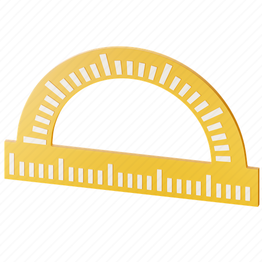 Ruler, half circle, measure, measurement, scale, tool 3D illustration - Download on Iconfinder