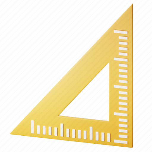 Triangle, ruler, measure, scale, geometry 3D illustration - Download on Iconfinder