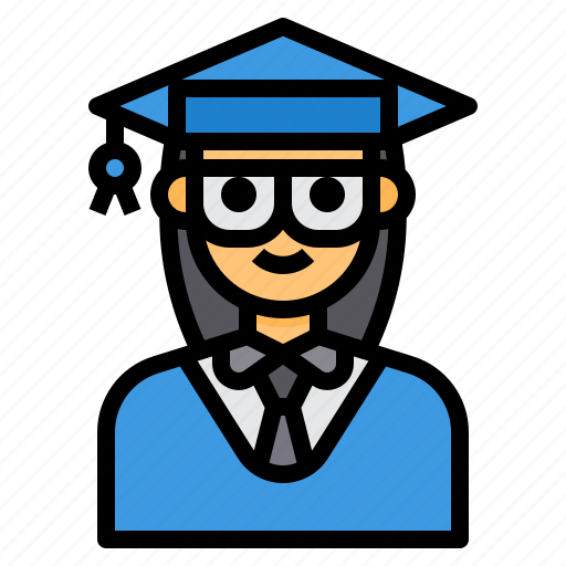 Avatar, education, graduate, mortarboard, woman icon - Download on Iconfinder