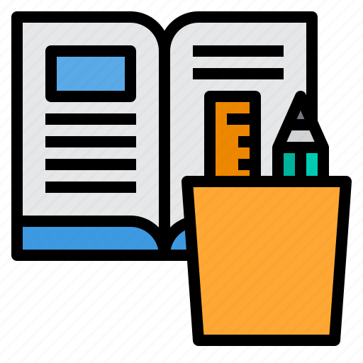 Book, case, education, homework, pencil, study icon - Download on Iconfinder