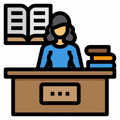 Book, education, library, school, woman icon - Download on Iconfinder
