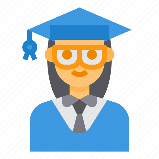 Avatar, education, graduate, mortarboard, woman icon - Download on Iconfinder