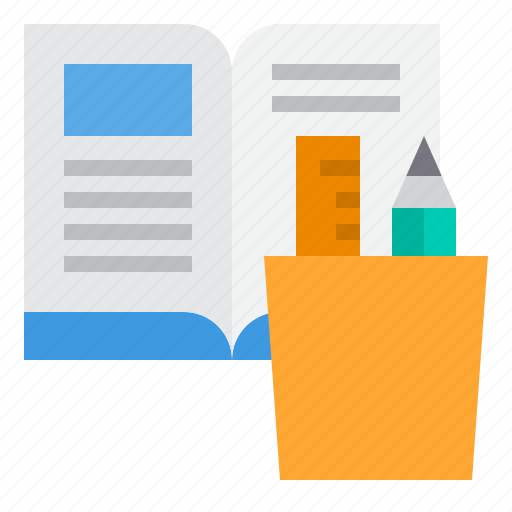Book, case, education, homework, pencil, study icon - Download on Iconfinder