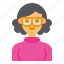 avatar, education, eyeglasses, teacher, woman 