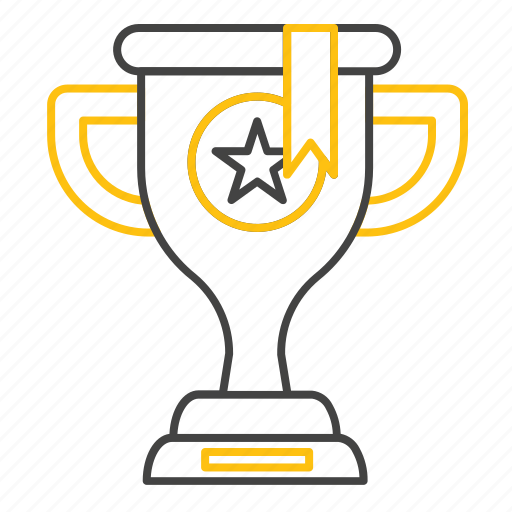 Trophy, duo, color, two, lineal, line, education icon - Download on Iconfinder
