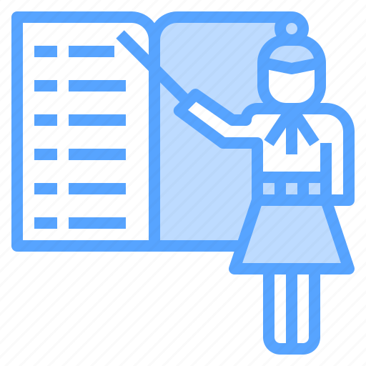 Classroom, teacher, woman, book, professor icon - Download on Iconfinder