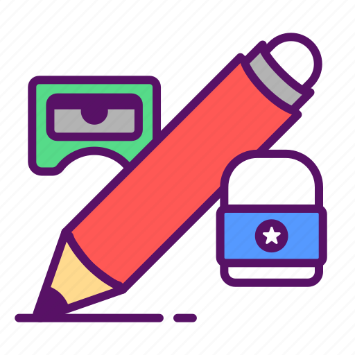 Eraser, pencil sharpener, pencil, draw, rubber, writing, tool icon - Download on Iconfinder