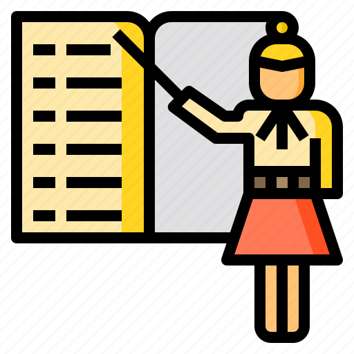 Classroom, teacher, woman, book, professor icon - Download on Iconfinder