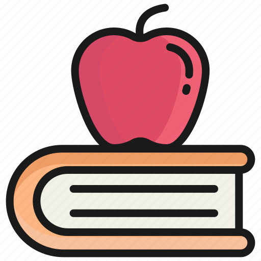 Book, fruit, apple, education, study, learning, healthy icon - Download on Iconfinder