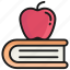book, fruit, apple, education, study, learning, healthy 