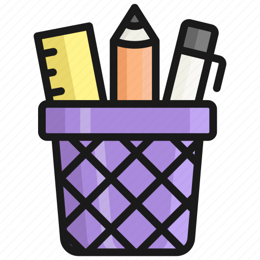 Stationery, bucket, office, pencil, desk, pencil holder icon - Download on Iconfinder