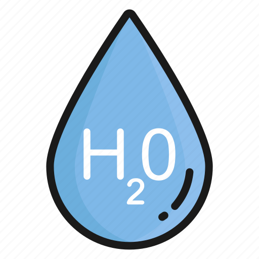 H2o, drop, water, rain, liquid, droplet, formula icon - Download on Iconfinder
