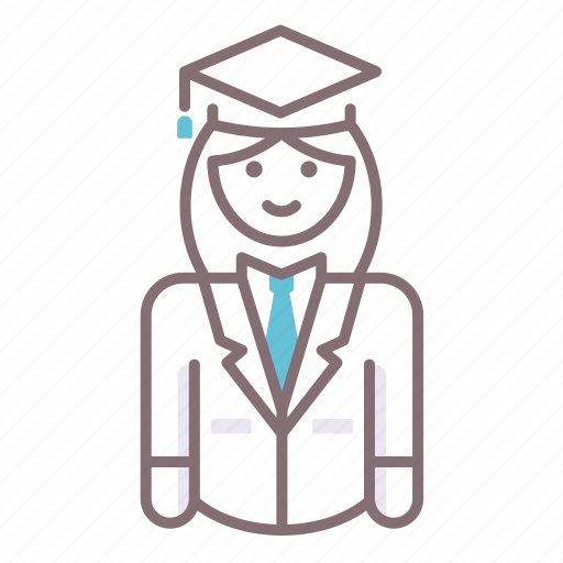 Female, graduation, hat, student icon - Download on Iconfinder
