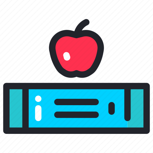 Apple, book, education, knowledge, learning, school, study icon - Download on Iconfinder