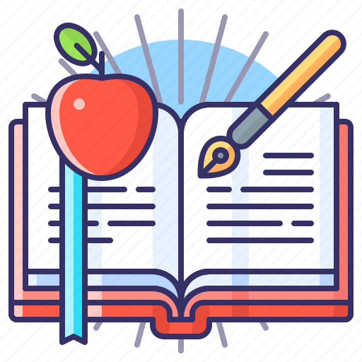 Apple, book, education, school icon - Download on Iconfinder