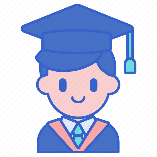 Male, student, with, graduation, hat icon - Download on Iconfinder