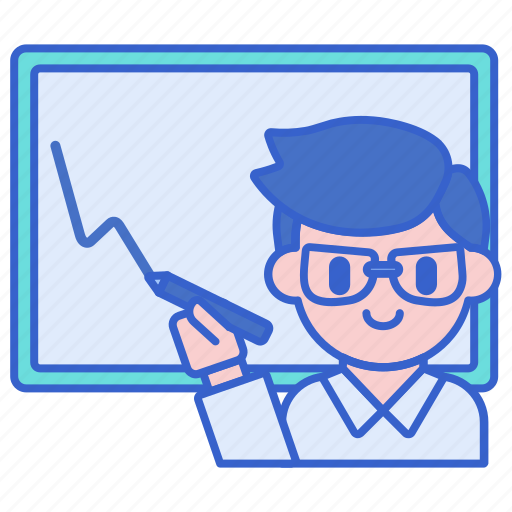 Male, teacher, with, whiteboard icon - Download on Iconfinder