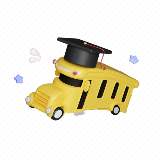 School, schoolsupply, student, bus, transportation, transport 3D illustration - Download on Iconfinder