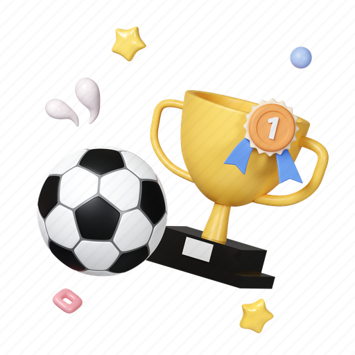 Trophy, award, champion, cup, football, sport, prize 3D illustration - Download on Iconfinder