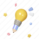 bulb, lightbulb, creative, idea, pencil 