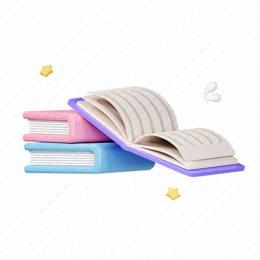 Book, learning, education, reading, school 3D illustration - Download on Iconfinder