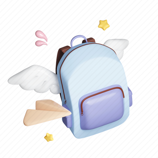 Education, paper plane, study, learning, school, bag, student 3D illustration - Download on Iconfinder